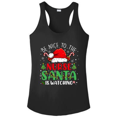 Be Nice To The Nurse Santa Is Watching Christmas Ladies PosiCharge Competitor Racerback Tank