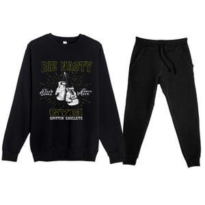 Biz Nasty Took Some Gave More Gym Spittin’ Chiclets Premium Crewneck Sweatsuit Set