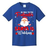 Be Nice To The Bartender Santa's Watching Xmas Santa Lover Cool Gift Kids T-Shirt