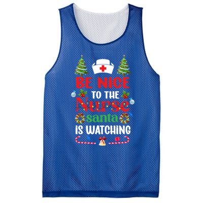 Be Nice To The Nurse Santa Is Watching Christmas Great Gift Mesh Reversible Basketball Jersey Tank