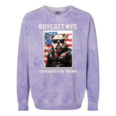 Boycott Nyc Truckers For Trump Colorblast Crewneck Sweatshirt