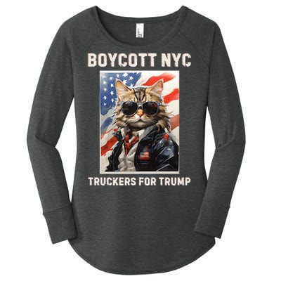 Boycott Nyc Truckers For Trump Women's Perfect Tri Tunic Long Sleeve Shirt