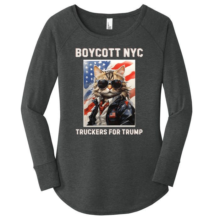 Boycott Nyc Truckers For Trump Women's Perfect Tri Tunic Long Sleeve Shirt