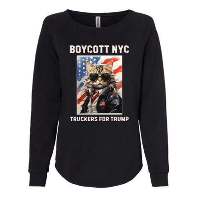 Boycott Nyc Truckers For Trump Womens California Wash Sweatshirt