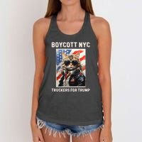 Boycott Nyc Truckers For Trump Women's Knotted Racerback Tank