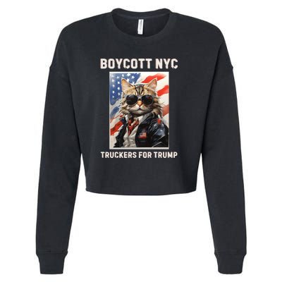 Boycott Nyc Truckers For Trump Cropped Pullover Crew