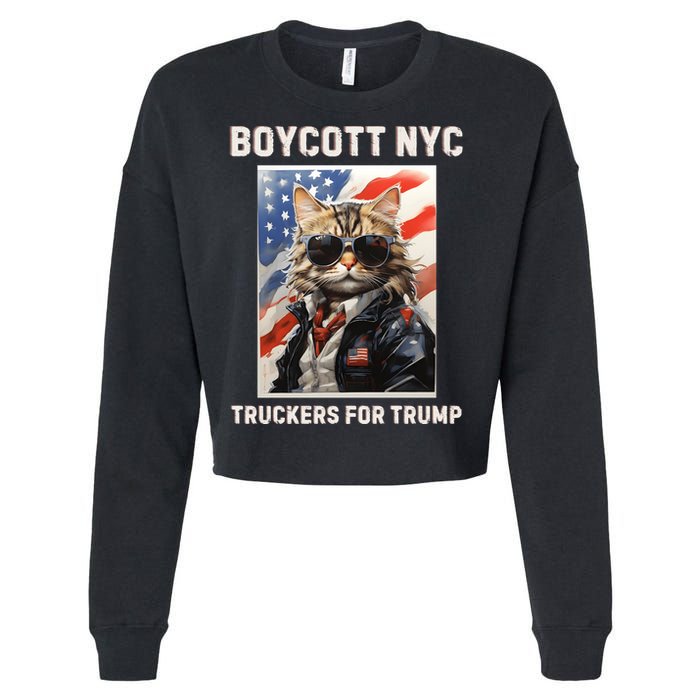 Boycott Nyc Truckers For Trump Cropped Pullover Crew