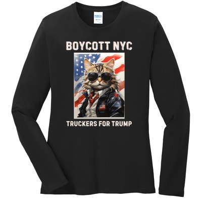 Boycott Nyc Truckers For Trump Ladies Long Sleeve Shirt