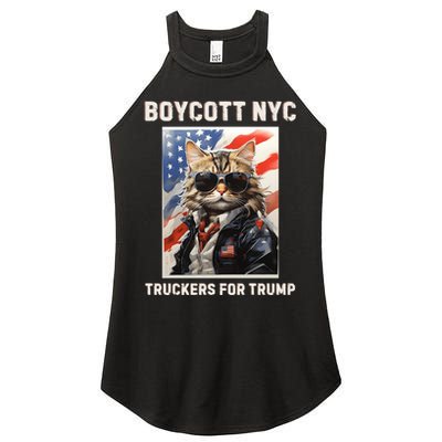 Boycott Nyc Truckers For Trump Women’s Perfect Tri Rocker Tank