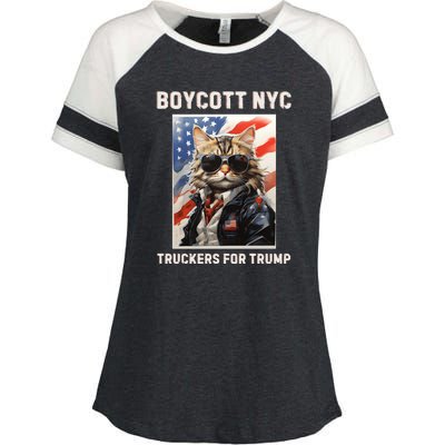 Boycott Nyc Truckers For Trump Enza Ladies Jersey Colorblock Tee