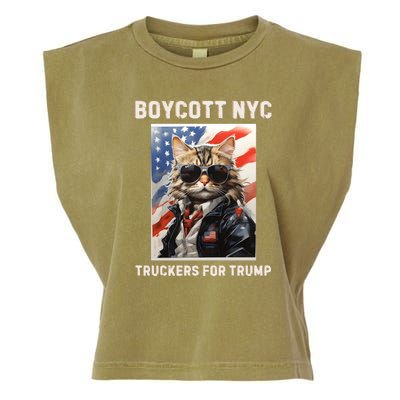 Boycott Nyc Truckers For Trump Garment-Dyed Women's Muscle Tee