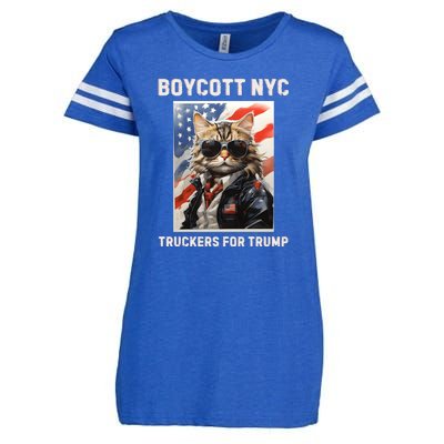 Boycott Nyc Truckers For Trump Enza Ladies Jersey Football T-Shirt