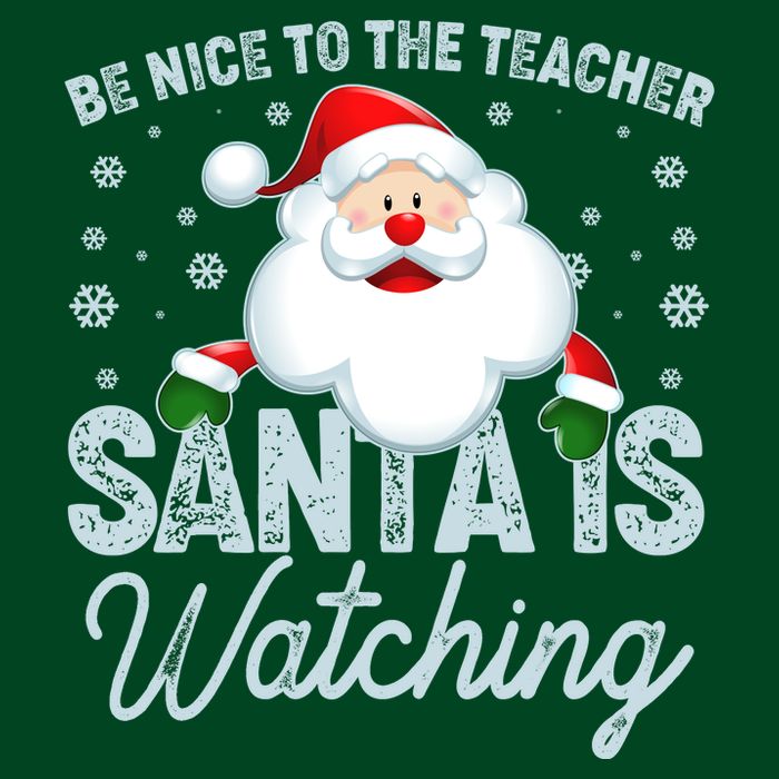Be Nice To The Teacher Santa Is Watching Cooling Performance Crew T-Shirt