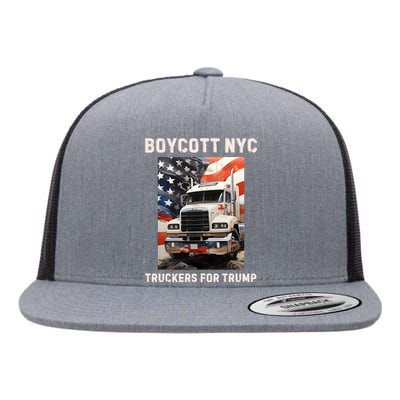 Boycott Nyc Truckers For Trump Flat Bill Trucker Hat