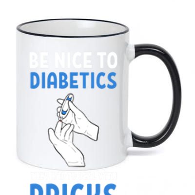 Be Nice To Diabetics Type 1 Funny Diabetes Awareness Gift 11oz Black Color Changing Mug