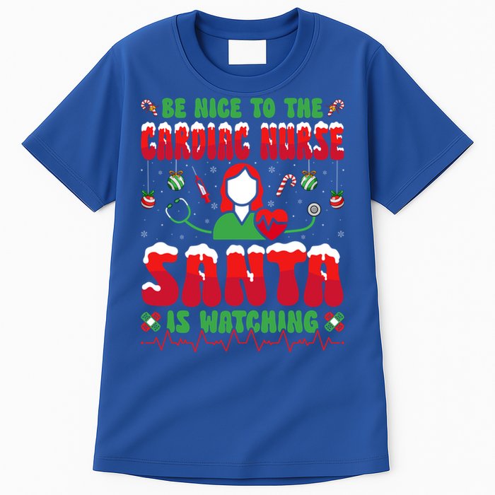 Be Nice To The Cardiac Nurse Santa Is Watching Christmas Gift Tall T-Shirt