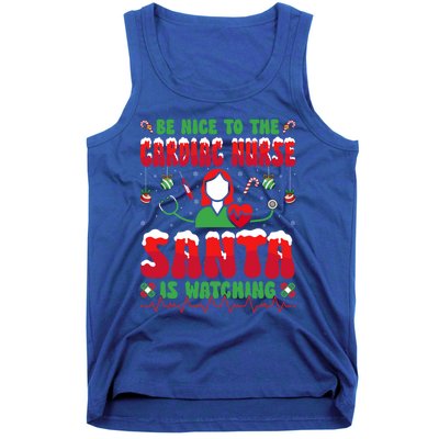 Be Nice To The Cardiac Nurse Santa Is Watching Christmas Gift Tank Top