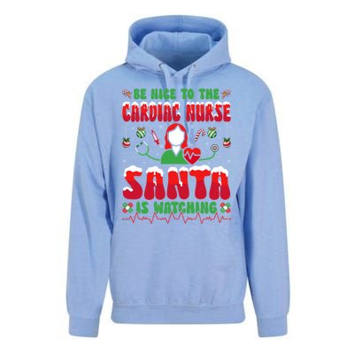 Be Nice To The Cardiac Nurse Santa Is Watching Christmas Gift Unisex Surf Hoodie