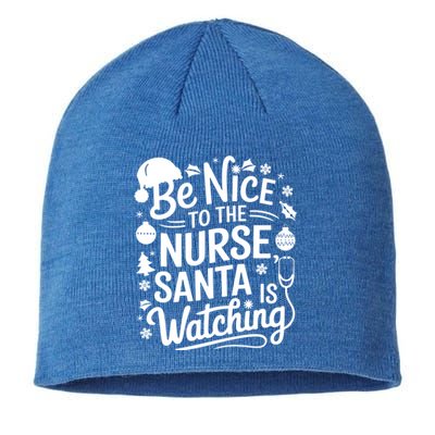 Be Nice To The Nurse Santa Is Watching Christmas Santa Nurse Meaningful Gift Sustainable Beanie