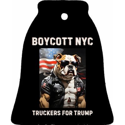 Boycott Nyc Truckers For Trump Ceramic Bell Ornament