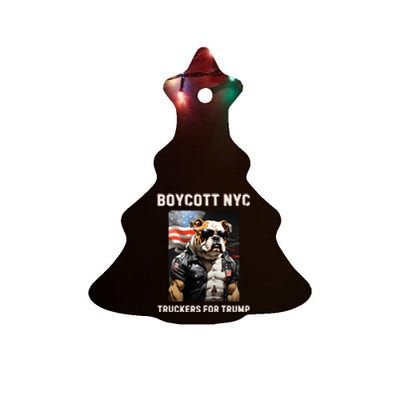 Boycott Nyc Truckers For Trump Ceramic Tree Ornament