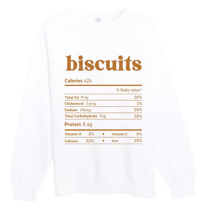 Biscuit Nutrition Thanksgiving Costume Food Facts Christmas  Premium Crewneck Sweatshirt