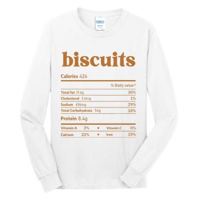 Biscuit Nutrition Thanksgiving Costume Food Facts Christmas  Tall Long Sleeve T-Shirt