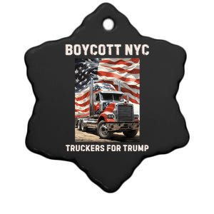 Boycott Nyc Truckers For Trump Ceramic Star Ornament