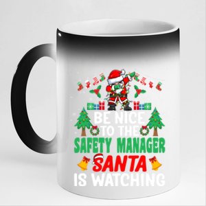 Be Nice To The Safety Ager Santa Christmas Gift 11oz Black Color Changing Mug