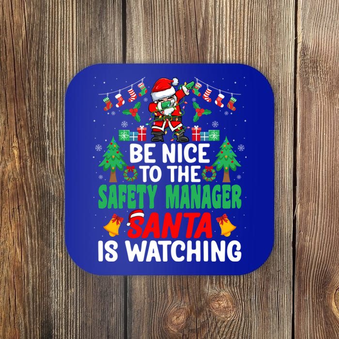 Be Nice To The Safety Ager Santa Christmas Gift Coaster