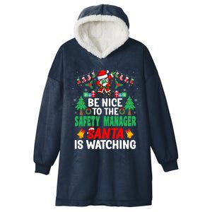 Be Nice To The Safety Ager Santa Christmas Gift Hooded Wearable Blanket