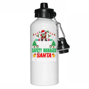 Be Nice To The Safety Ager Santa Christmas Gift Aluminum Water Bottle