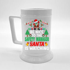 Be Nice To The Safety Ager Santa Christmas Gift Beer Stein