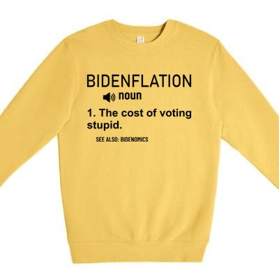 Bidenflation Noun The Cost Of Voting Stupid Premium Crewneck Sweatshirt