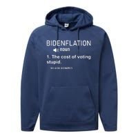 Bidenflation Noun The Cost Of Voting Stupid Performance Fleece Hoodie