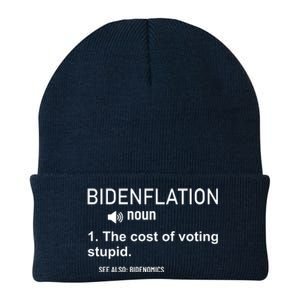 Bidenflation Noun The Cost Of Voting Stupid Knit Cap Winter Beanie