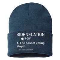 Bidenflation Noun The Cost Of Voting Stupid Sustainable Knit Beanie