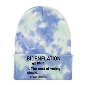 Bidenflation Noun The Cost Of Voting Stupid Tie Dye 12in Knit Beanie