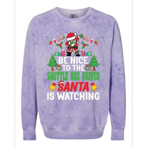 Be Nice To The Shuttle Bus Driver Santa Christmas Colorblast Crewneck Sweatshirt