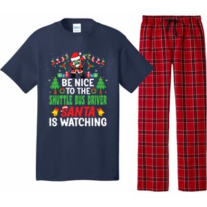 Be Nice To The Shuttle Bus Driver Santa Christmas Pajama Set