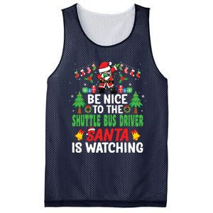 Be Nice To The Shuttle Bus Driver Santa Christmas Mesh Reversible Basketball Jersey Tank