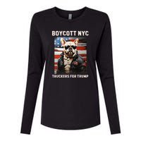 Boycott Nyc Truckers For Trump Womens Cotton Relaxed Long Sleeve T-Shirt