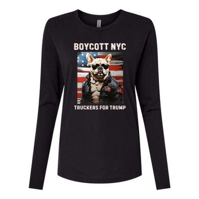 Boycott Nyc Truckers For Trump Womens Cotton Relaxed Long Sleeve T-Shirt