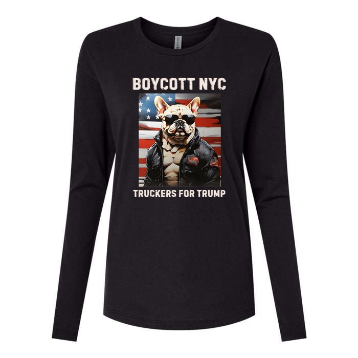 Boycott Nyc Truckers For Trump Womens Cotton Relaxed Long Sleeve T-Shirt