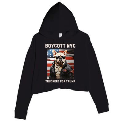 Boycott Nyc Truckers For Trump Crop Fleece Hoodie