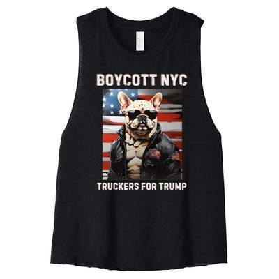 Boycott Nyc Truckers For Trump Women's Racerback Cropped Tank