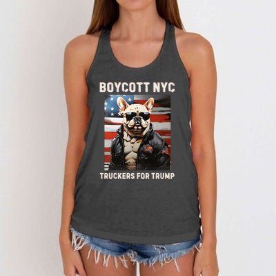 Boycott Nyc Truckers For Trump Women's Knotted Racerback Tank