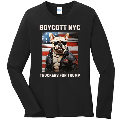 Boycott Nyc Truckers For Trump Ladies Long Sleeve Shirt