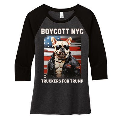 Boycott Nyc Truckers For Trump Women's Tri-Blend 3/4-Sleeve Raglan Shirt