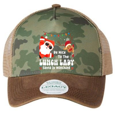 Be Nice To The Lunch Lady Santa Is Watching Funny Xmas Gift Legacy Tie Dye Trucker Hat
